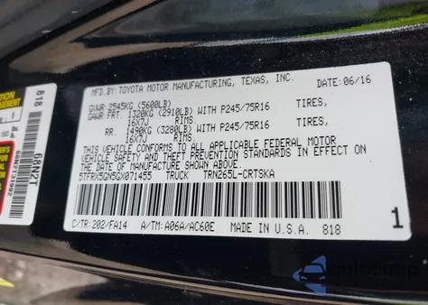 2016 Toyota Tacoma Sr из США, поврежденный, VIN 5TFRX5GN5GX071455